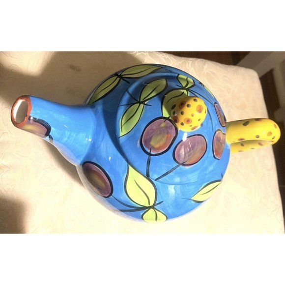 Renardi Cherry Print Espirt Designed By Pakita Ferrer‎ Blue Teapot - Picture 5 of 5